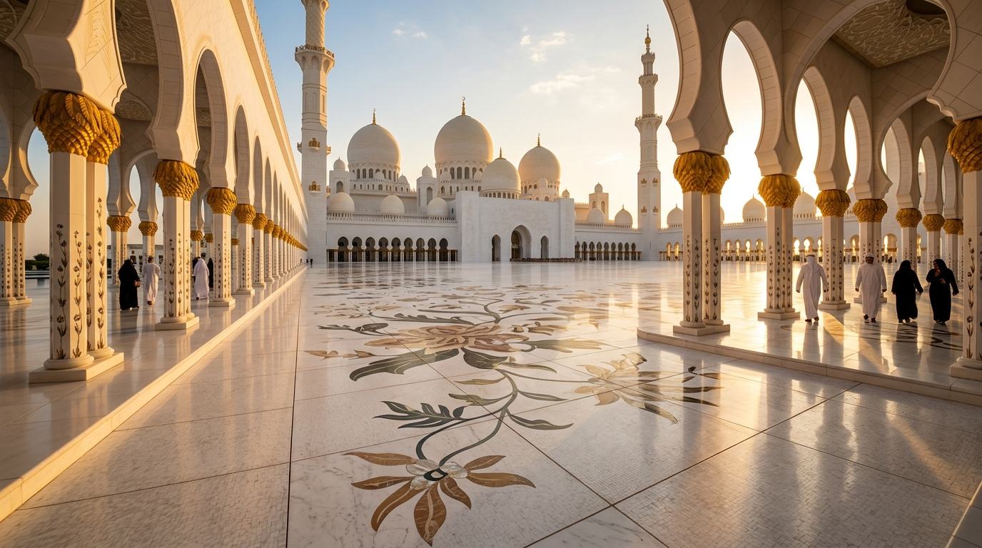 Sheikh Zayed Grand Mosque courtyard, Abu Dhabi